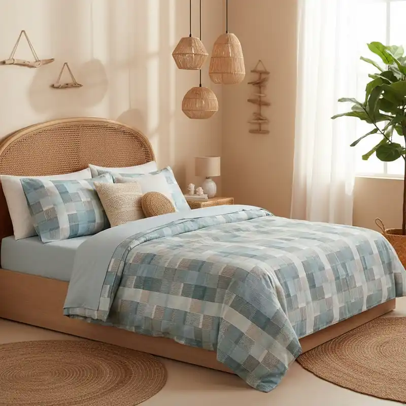 Lenzuola Matrimoniali Barrett Geometriche a quadri anice | Offerta Online