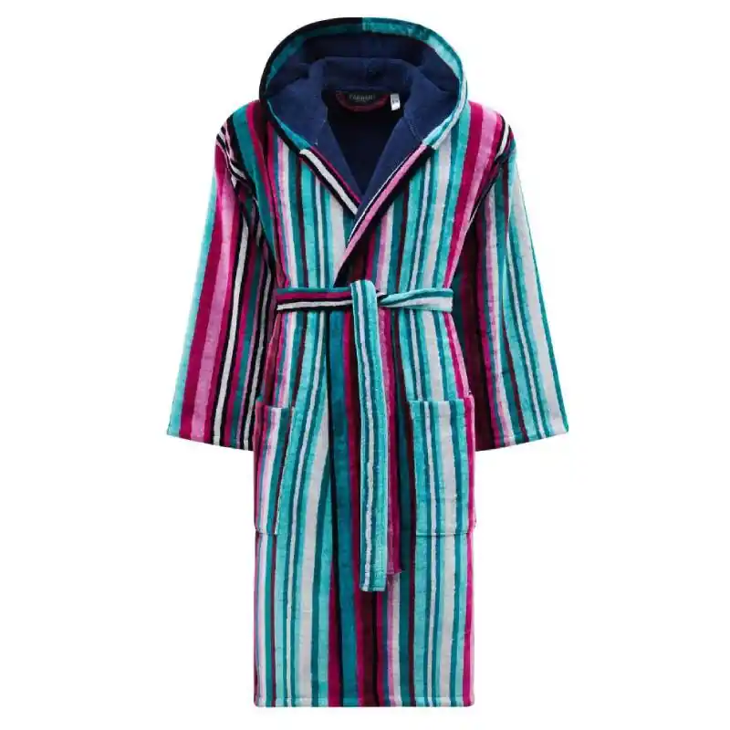 Accappatoio Unisex CARRARA BORA BORA | 100% Cotone righe turchese