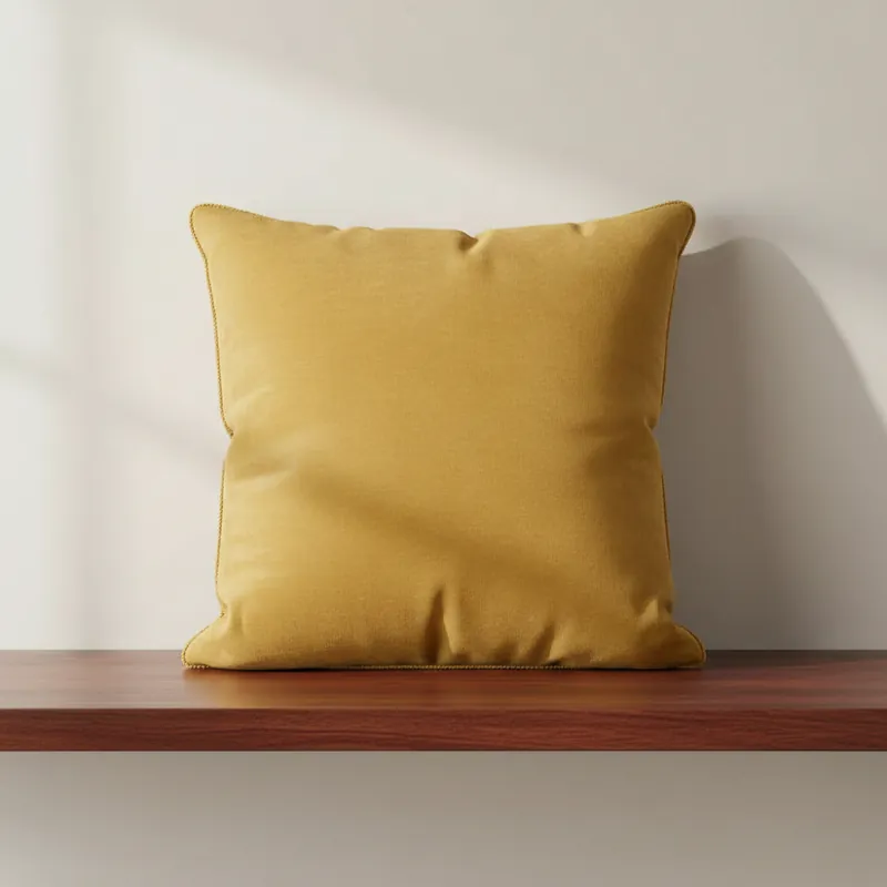 Cuscino Arredo in velluto Borbonese 60x60 Living Ocra con Piping OP