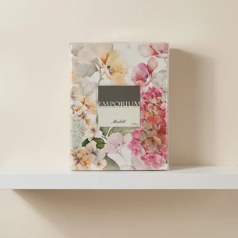 Lenzuola-copriletto matrimoniali MIRABELLO Hydrangea Bouquet corallo