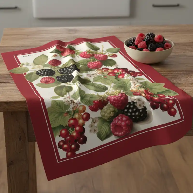 Strofinaccio MAXI canovaccio cucina TAG HOUSE 58x80 Lamponi rosso