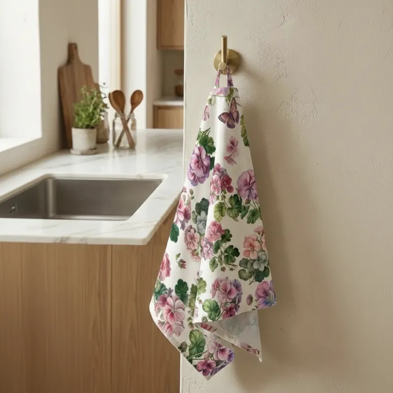 Strofinaccio canovaccio in cotone TAG HOUSE Petali rosa 50x75 cm