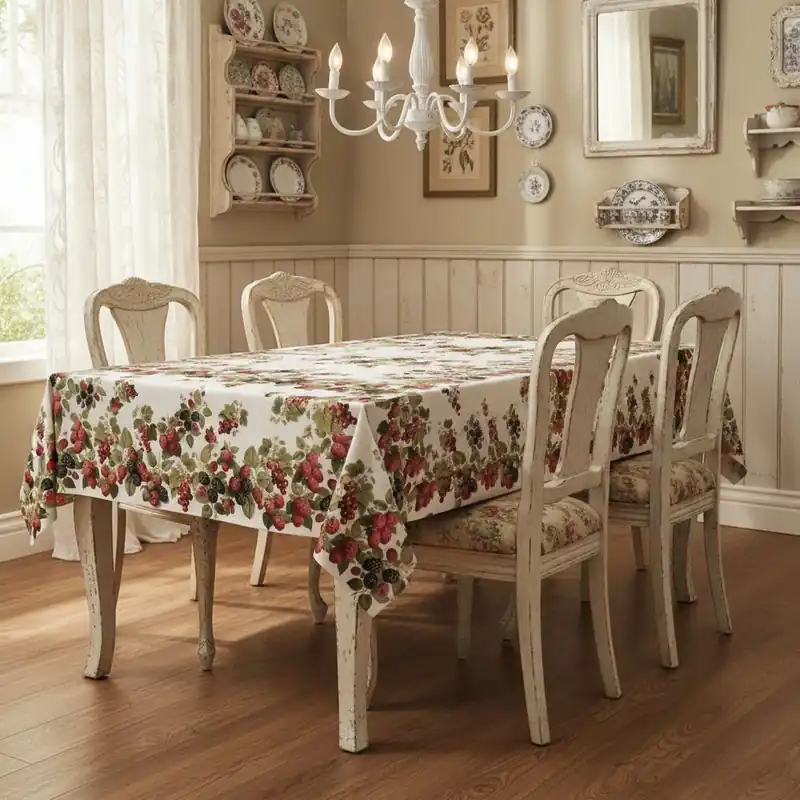 TAG HOUSE | Tovaglia Lamponi 100% cotone 150x180 cm x6 persone