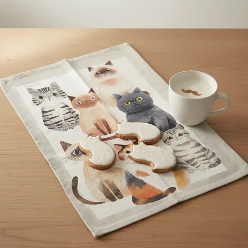 Canovaccio Amici gatti Tag House grigio 58x80 | 100% cotone