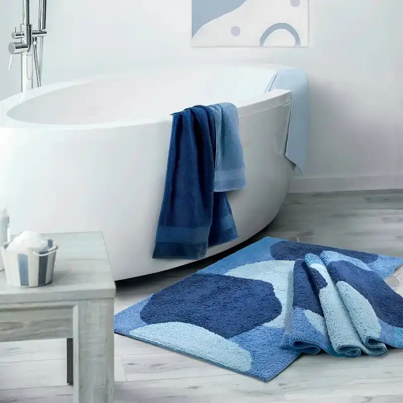 Tappeto Bagno Gabel BOLLE Antiscivolo 60x100 blu | 100% cotone