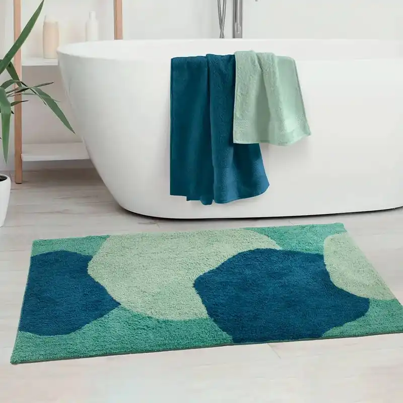 Tappeto Bagno Antiscivolo Gabel Bolle 60x100 cm in cotone verde