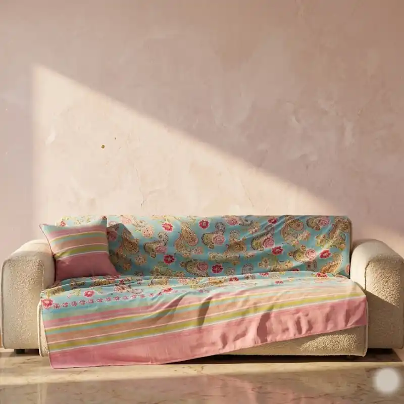 Bassetti Granfoulard Telo Arredo 180x270 Rapallo Turchese Copridivano