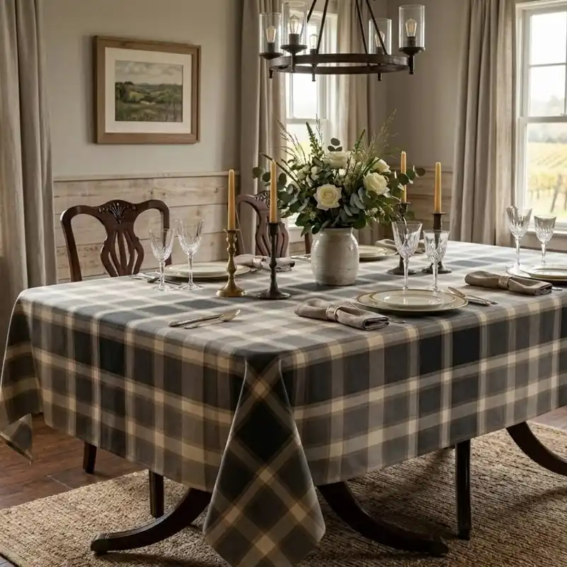 BOSSI CASA Tovaglia rettangolare Cotone Tinto Filo scozzese 1433 tartan