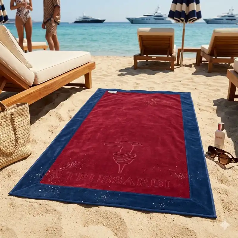 Telo Mare asciugamano da spiaggia TRUSSARDI Levriero bordeaux