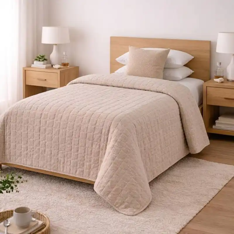 Trapuntino Luxury Singolo Sabbia 170x260 | Texture Soft Lino