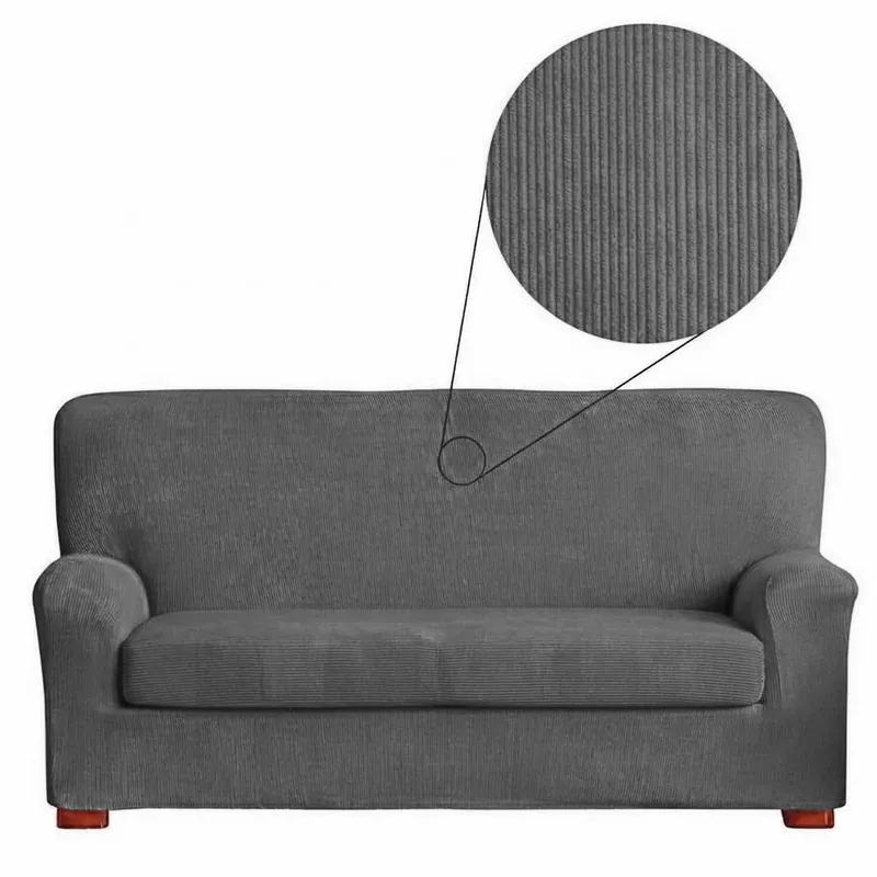 Copridivano 2 Posti grigio con Copriseduta Separata | Misura 125-170 cm