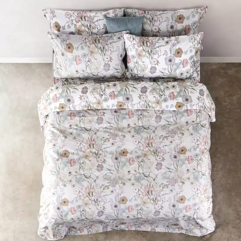 Set Copripiumino Matrimoniale 100% Cotone | Fantasia Fiori Lino