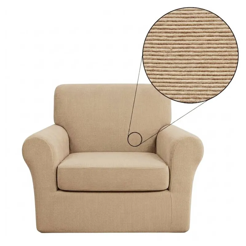 Copripoltrona + copricuscino estensibile da 70 a 105 cm - tortora