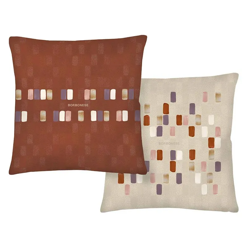 Cuscino decorativo 45x45 Borbonese Mosaico Blush OP in raso