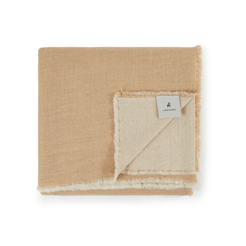 Coperta lana merino lavabile Lanerossi beige 240x260 matrimoniale