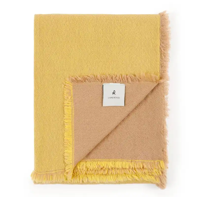Plaid lana merino lavabile giallo 130x180 Lanerossi design per divano