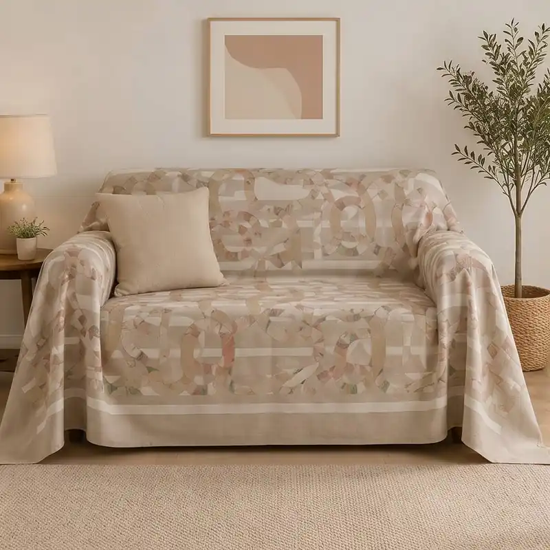 Telo arredo copritutto in raso copritutto Borbonese Liberty beige