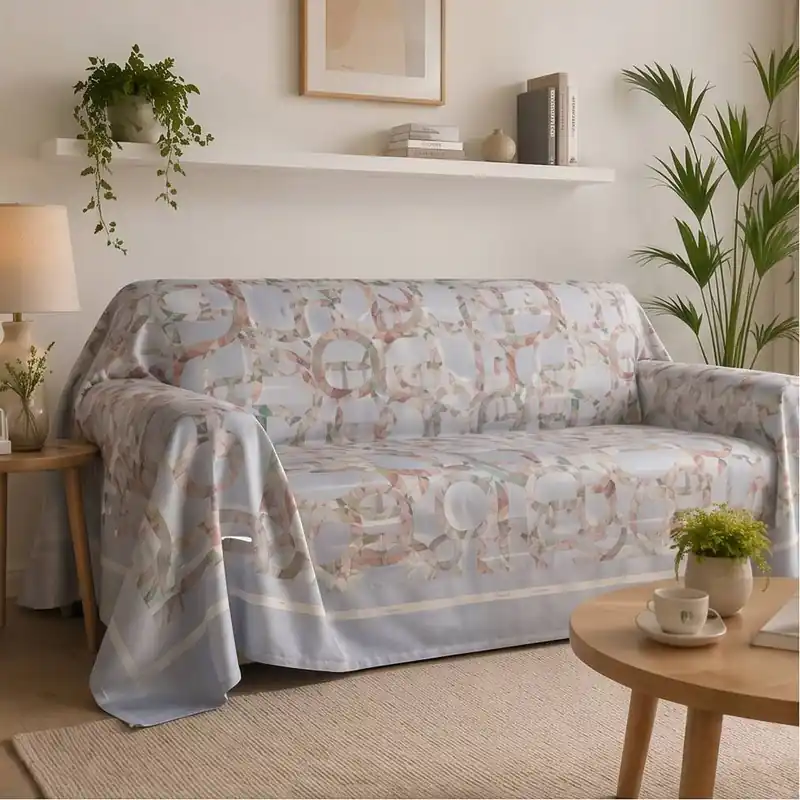 Borbonese Liberty perla: Telo Arredo e Copridivano in Raso 290x290