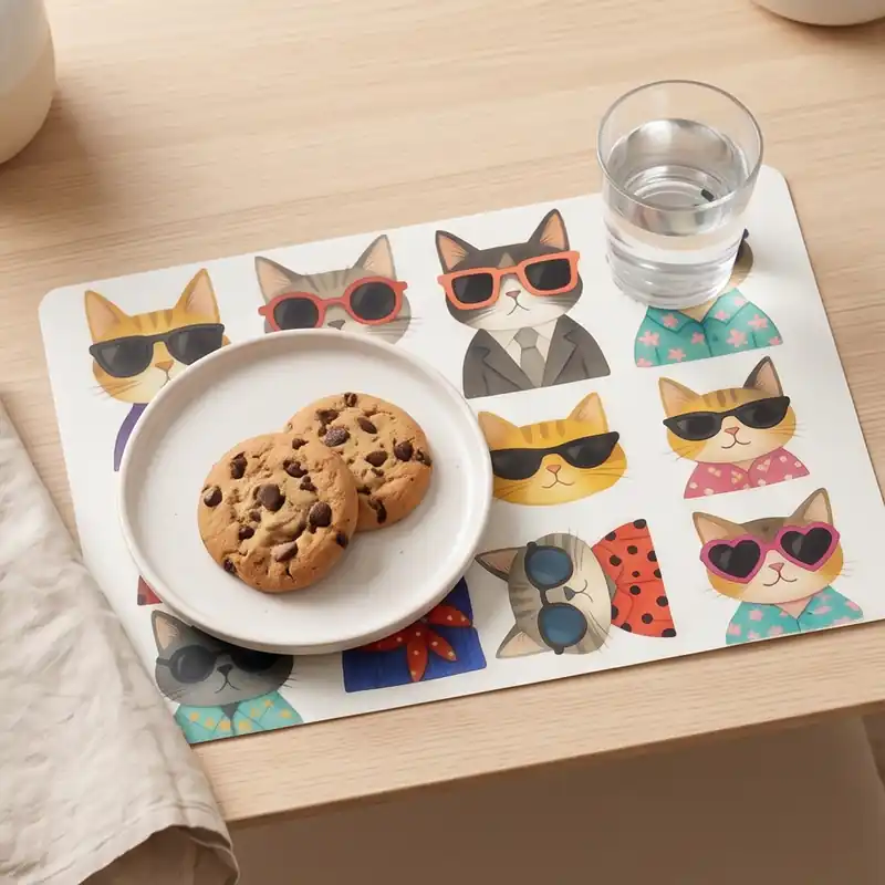 Tovaglietta colazione americana 30x45 Cat Sunglasses
