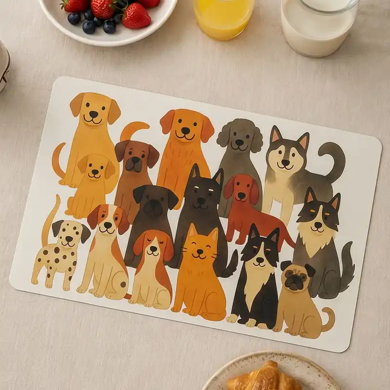 Tovaglietta Colazione Bambini Cani BAU | Colorata e Resistente