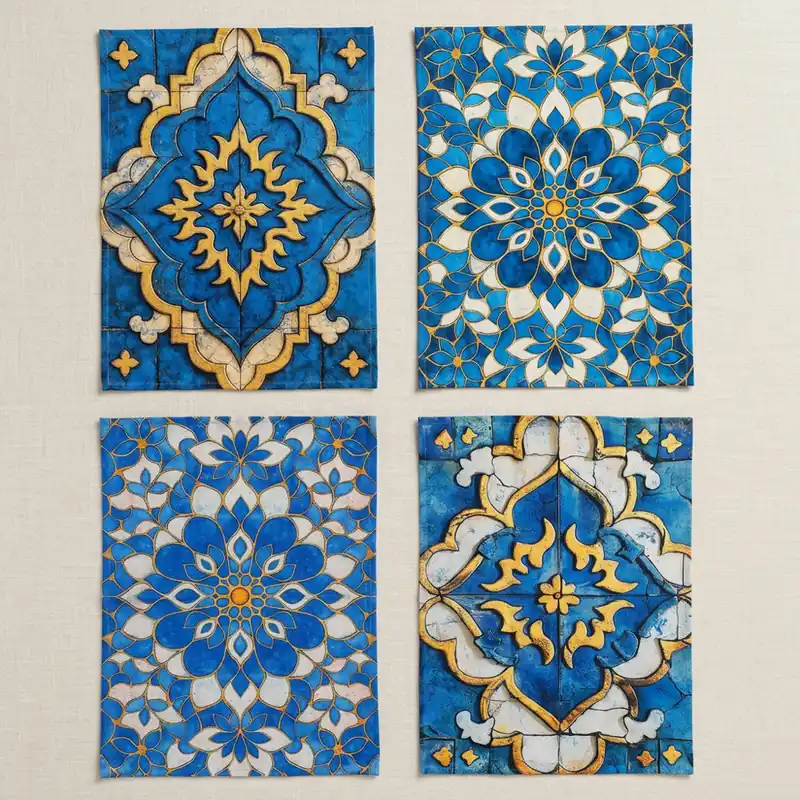 Set 4 Strofinacci Cucina Azulejos 50x70 | Stile Mediterraneo