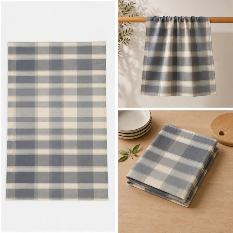 Canovaccio cucina azzurro polvere 60x80 Bossi Casa tinto filo