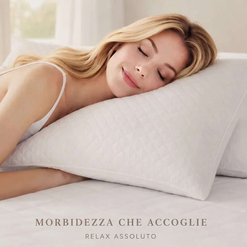 Cuscino letto Guanciale SOFT con fiocchi di Memory