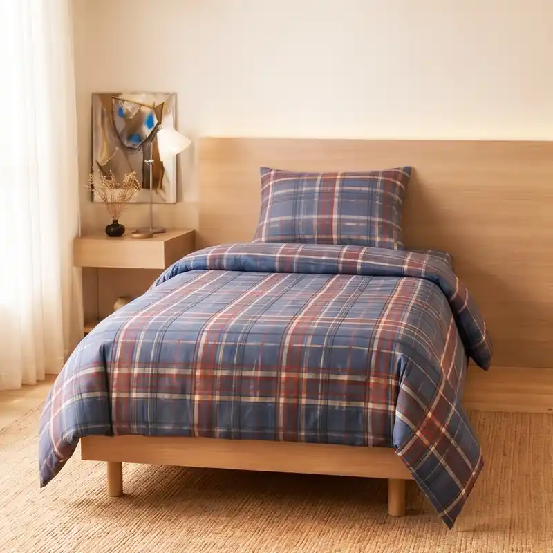 Completo Copripiumone Singolo Bassetti Kilt B2 turchese