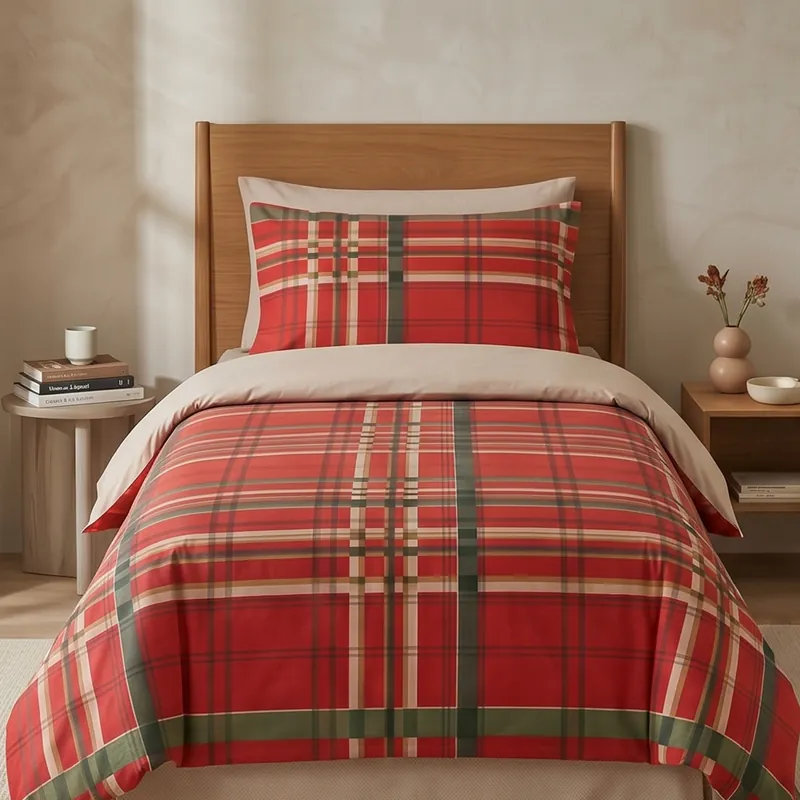 Copripiumone Tartan Rosso Bassetti Kilt Singolo 1 piazza