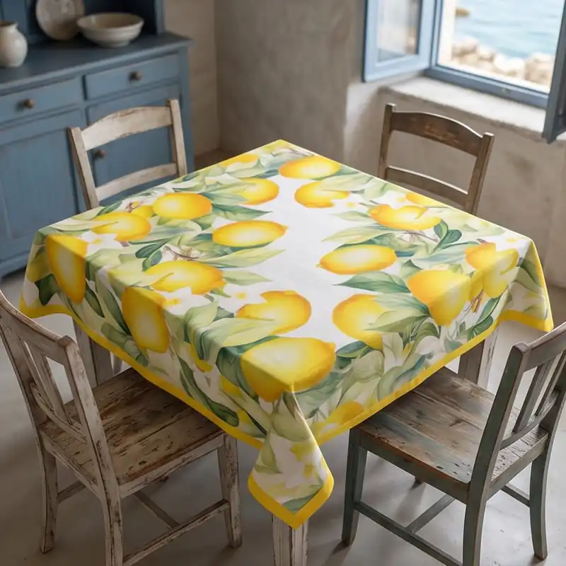 Tovaglia NO STIRO Antimacchia LIMONI Idrorepellente