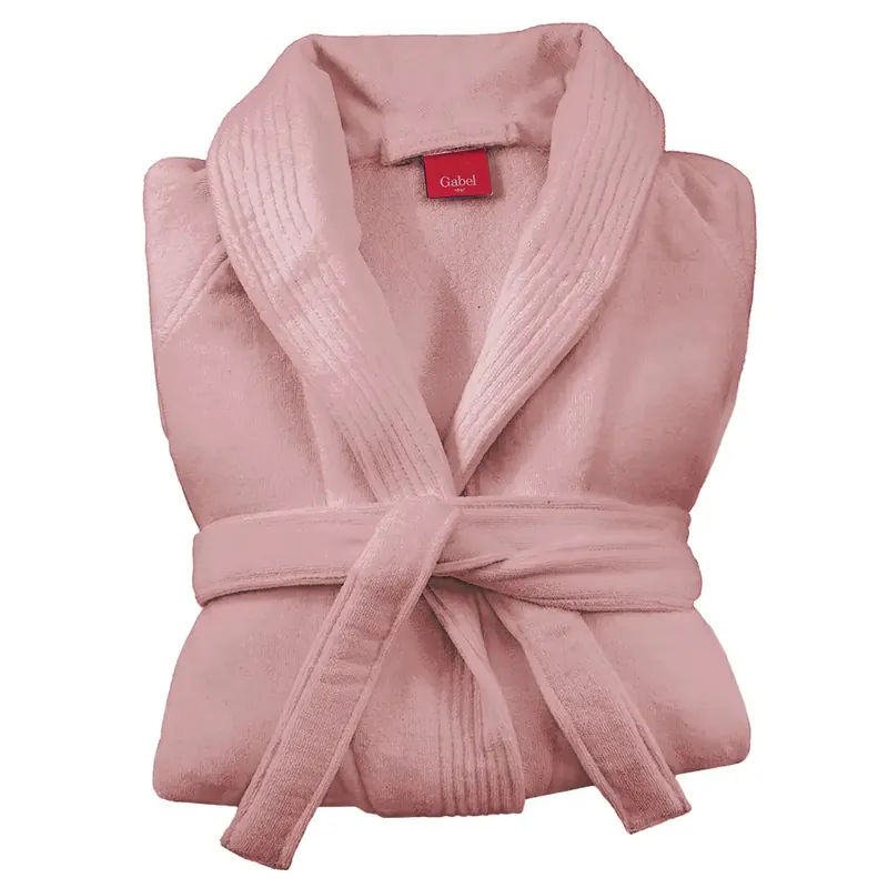 Accappatoio donna sciallato in spugna GABEL Mille Velour rosa