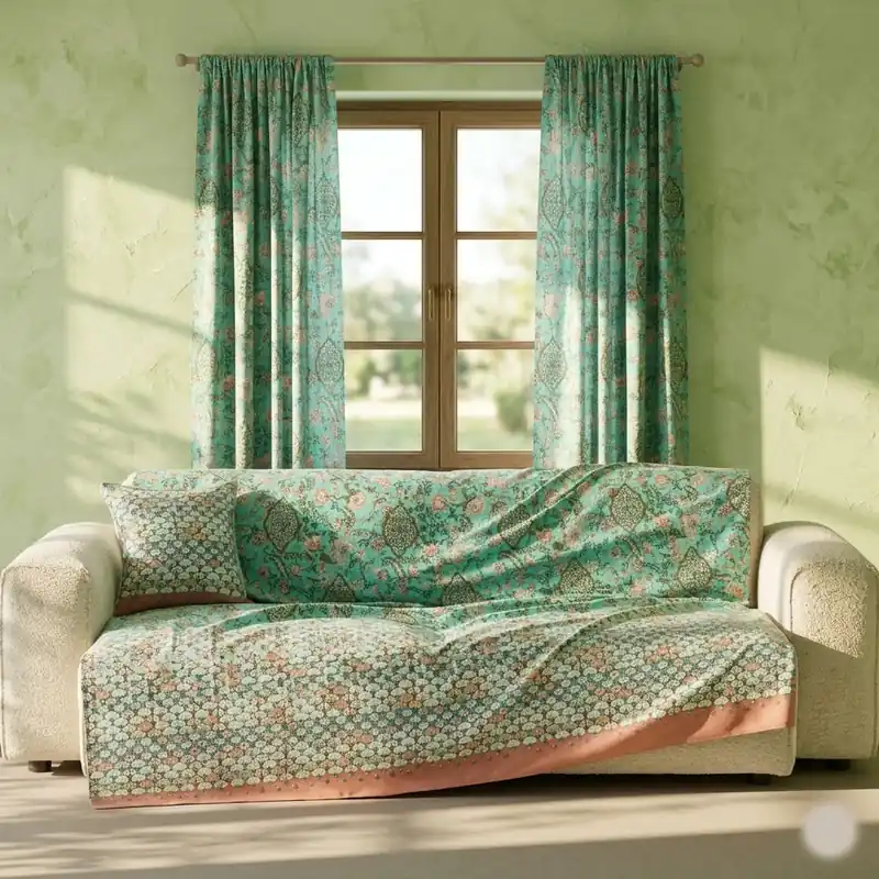Granfoulard Bassetti Tigullio V1 180x270 Telo Arredo Verde Acqua