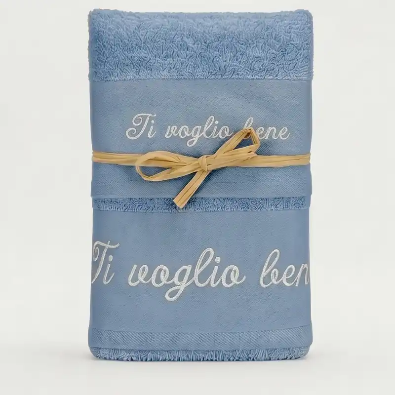 Set Asciugamani Ti Voglio Bene avio ricamati | Regalo Amore e Affetto