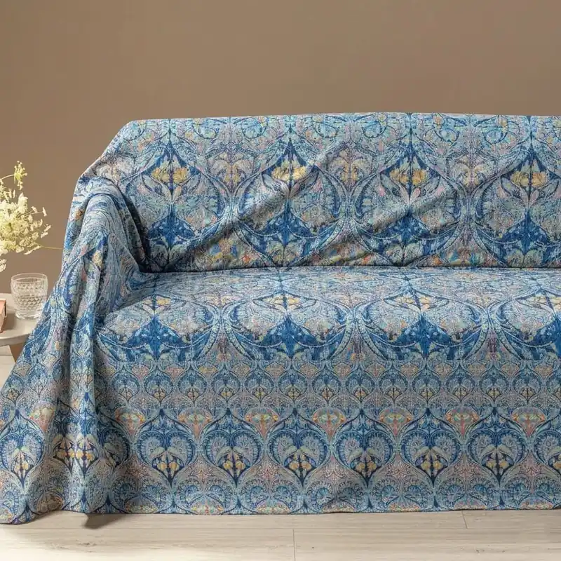 Telo Arredo Copritutto GRANDECOR Caleffi Virgin blu stile Etinico