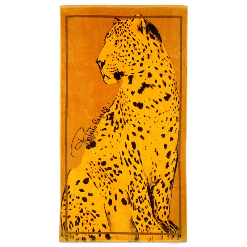 Telo Mare Roberto Cavalli Big Cat Desert Spugna Cotone 100x180
