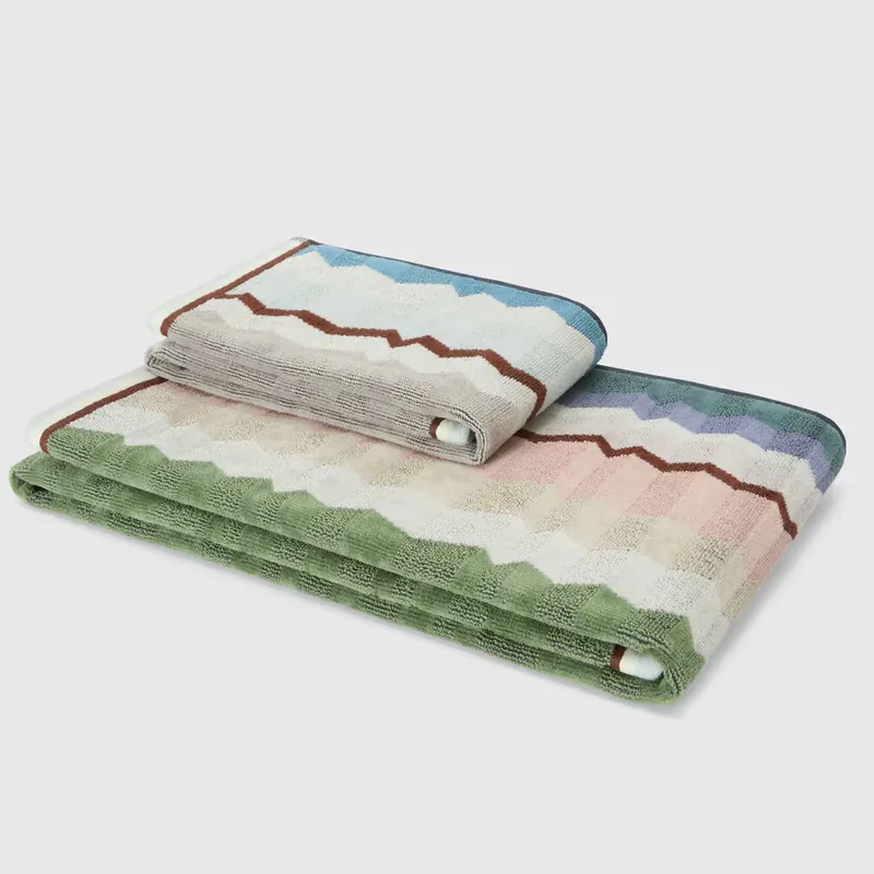 Set 2x asciugamani in spugna viso+ospite HOME EVA 100 multicolor