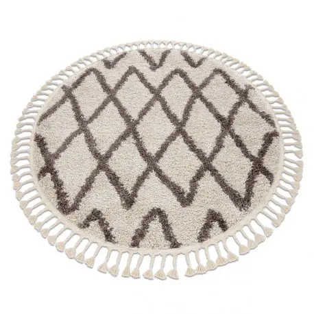Tappeto BERBER BENI cerchio crema Frange berbero marocchino shaggy