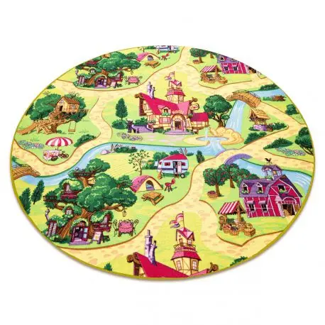 TAPPETO cerchio CANDY TOWN per bambini strade cittadino