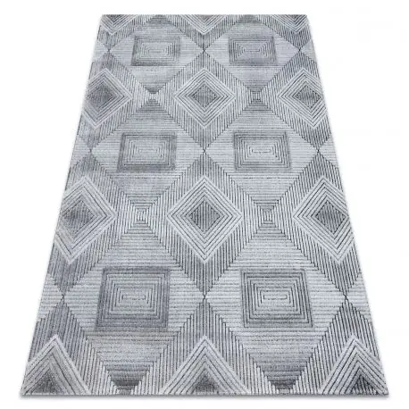 Tappeto Structural SIERRA G5011 tessuto piatto grigio / nero - geometrico, quadri