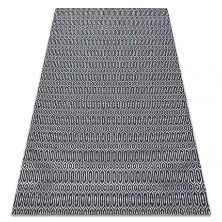 Tappeto CASA ECO SIZAL BOHO Occhielli 22075 nero / grigio, tappeto in cotone riciclato