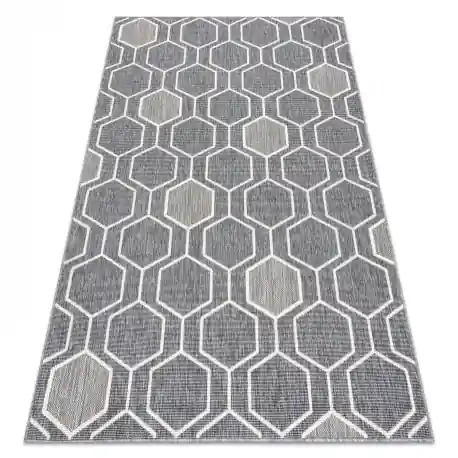 Tappeto SPRING 20404332 Hexagon, di corda, ad anello - grigio