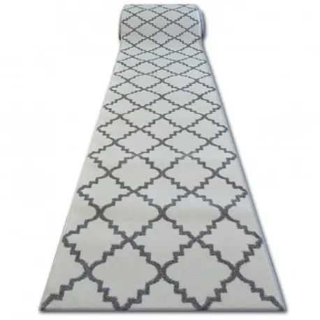 Passatoia SKETCH F343 bianco/grigio marocco trifoglio trellis