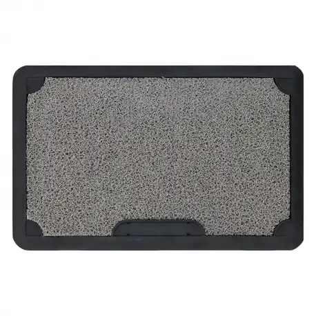 Zerbino BH DM001 con inserto di pulizia sostituibile, antiscivolo, per esterni e interni - argento