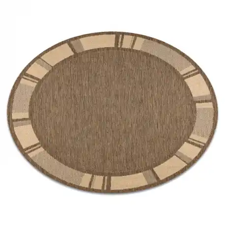 TAPPETO DI SPAGO SIZAL FLOORLUX CERCHIO 20195 caffè / mais