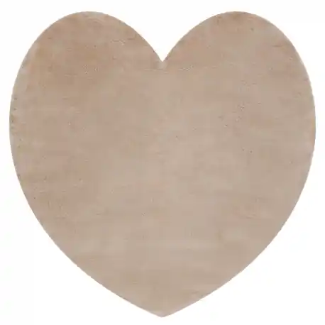 Tappeto SHAPE 3105 Shaggy Cuore - beige peluche, antiscivolo, lavabile