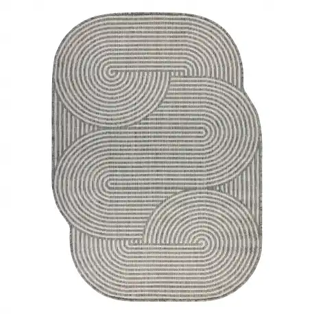 Tappeto in sisal ORGANIC 1835 Geometric ecru / grigio – naturale, moderno, forma irregolare