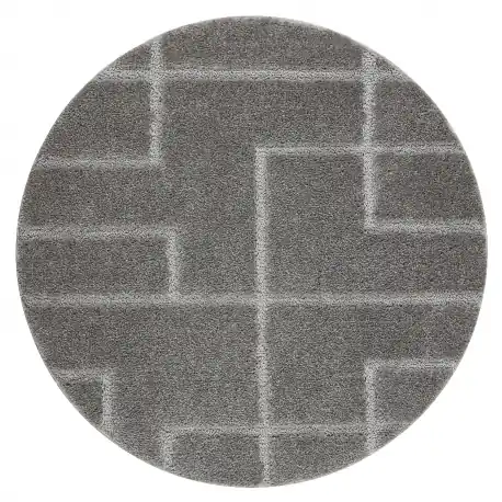 Tappeto da bagno SUPREME cerchio LINES, linee, antiscivolo, morbido - grigio