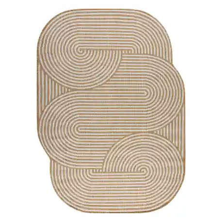 Tappeto in sisal ORGANIC 1835 Geometric ecru / naturale – moderno, forma irregolare