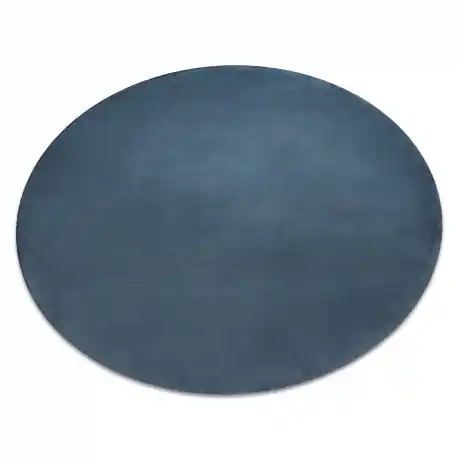 Tappeto POSH cerchio Shaggy blu peluche, antiscivolo, lavabile