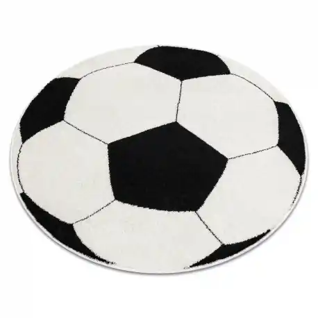 Tappeto SILVER cerchio PIŁKA calcio nero - bianco